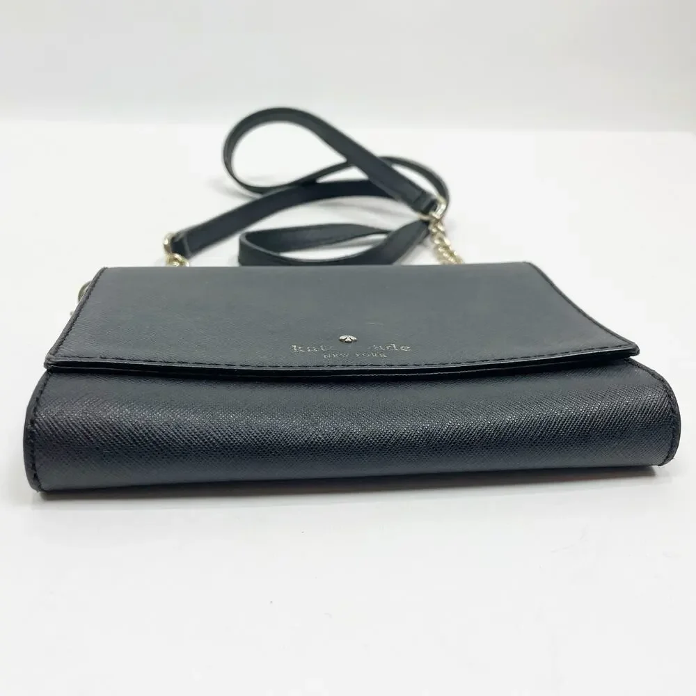 Kate Spade Cameron Street Shreya Crossbody Purse Black Saffiano Leather